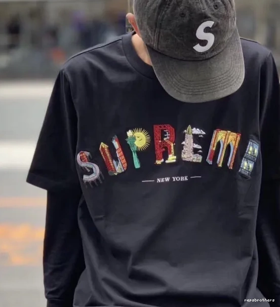 Rainbow XL Logo Embroidery Arc White sleeved Black M L City and Arc 19SS City S Tee T-shirt Short 0516